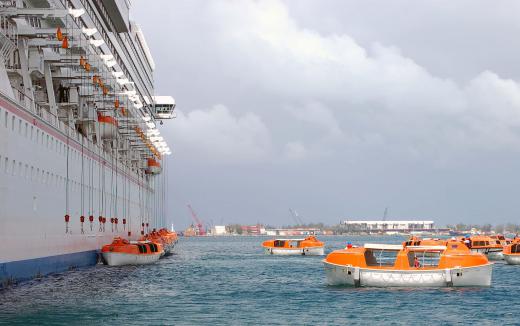 Lifeboats are sometimes referred to as "dinghies", especially on a cruise ship.