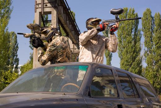 Paintball fields are usually lined with obstacles that players can use for cover.