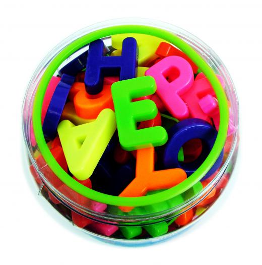 Magnetic letters can be used in games that teach children about the alphabet.