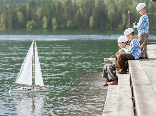 Model yachts are typically radio controlled.