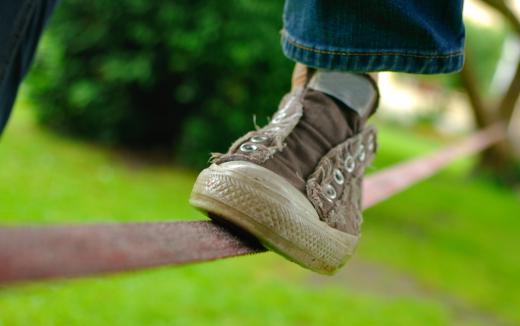 Low tightropes can be used in balance training.