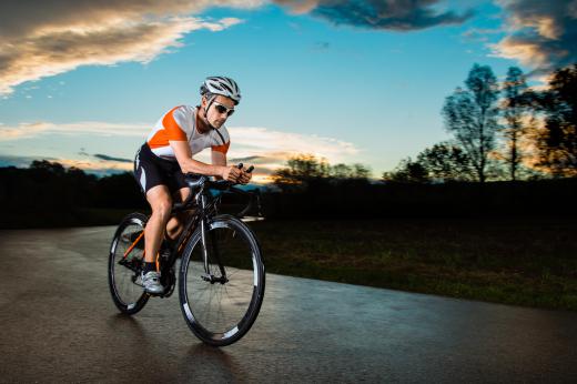 A triathlon typically includes a biking portion.