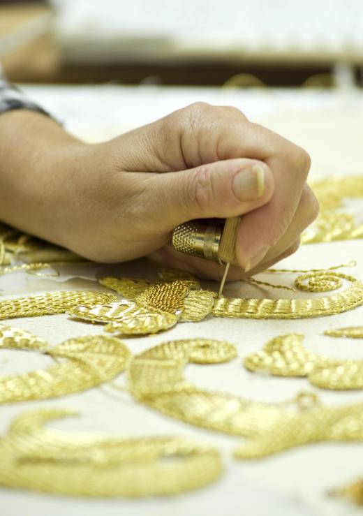 Stumpwork is used to create three-dimensional designs.