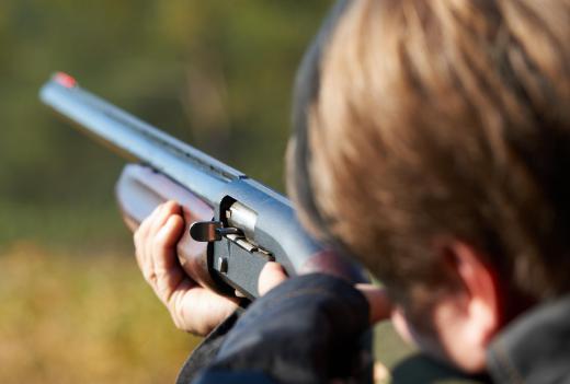 A shotgun is used in skeet shooting.