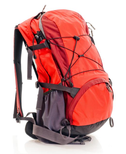 An internal frame hiking backpack.