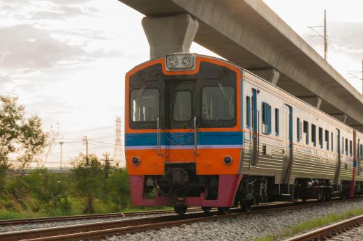 Commuter rail trains are sometimes powered by electricity.