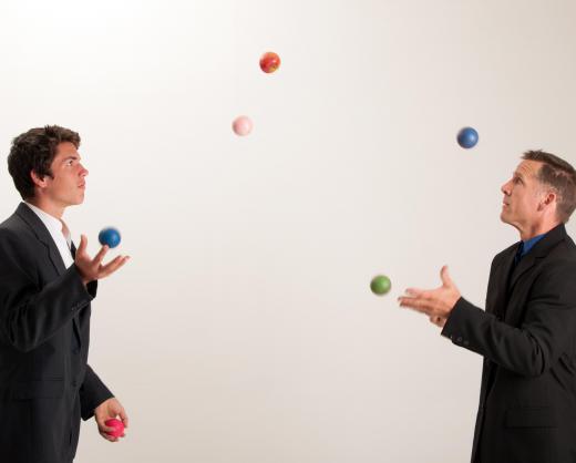 Jugglers should start with one ball and work their way up to a greater number.