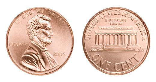 Front and back of a US penny.